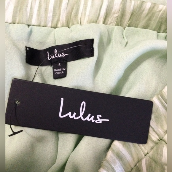 Lulus Light Green Striped Ruffled Mini Skort Size S - Picture 6 of 7